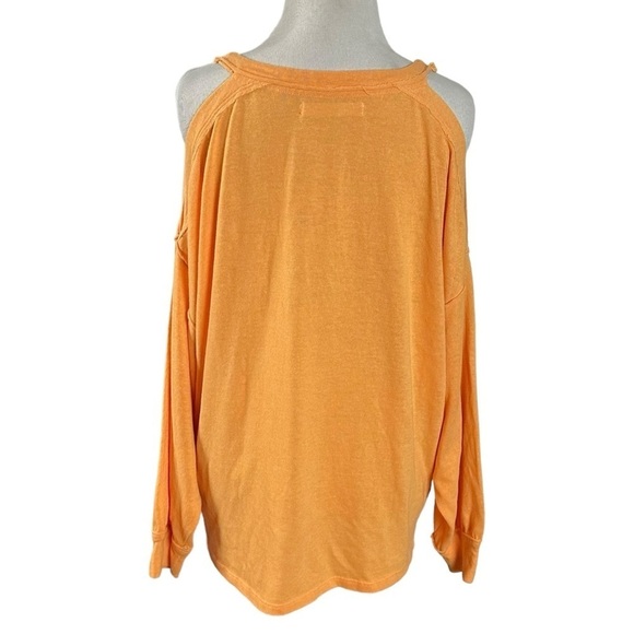 Free People Chill Out Cold Shoulder Tee Top in Tangerine Orange Slouchy Summer S - Picture 10 of 15